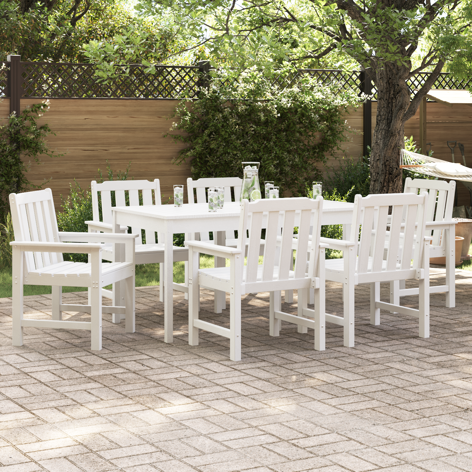 Garden Dining Chairs 6 pcs White 65.5x55.5x88 cm HDPE