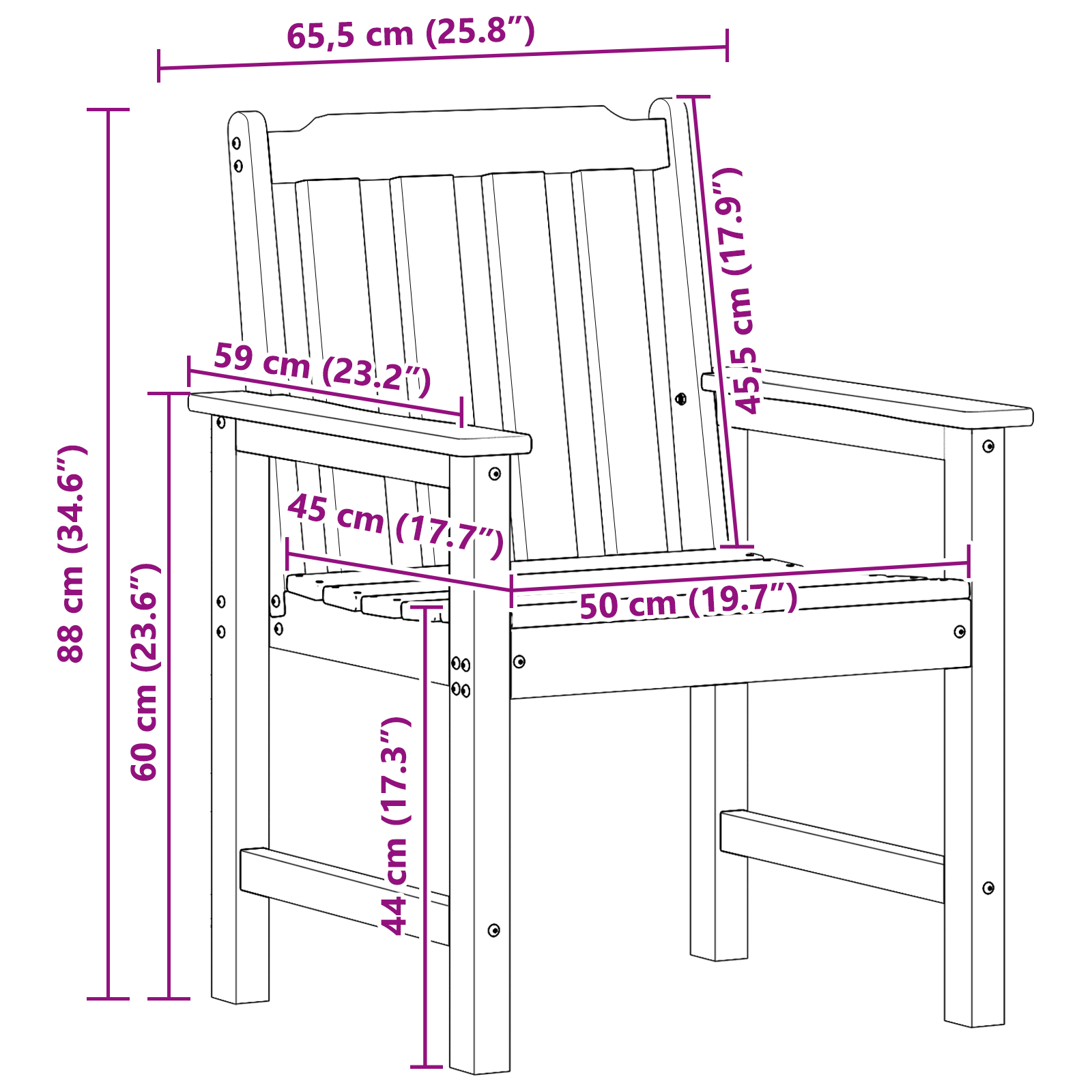 Garden Dining Chairs 6 pcs White 65.5x55.5x88 cm HDPE - Image 11