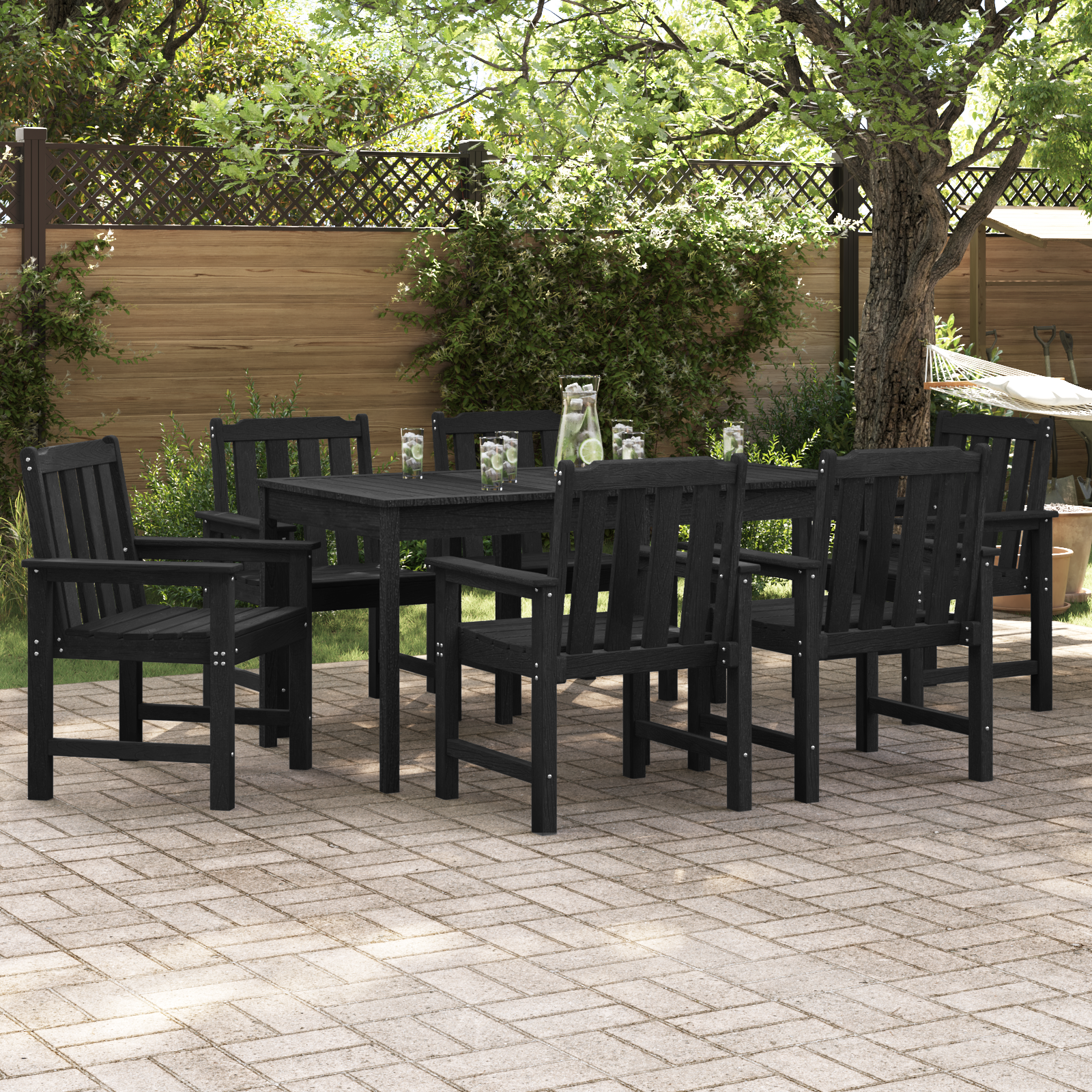 Garden Dining Chairs 6 pcs Black 65,5x55,5x88 cm HDPE