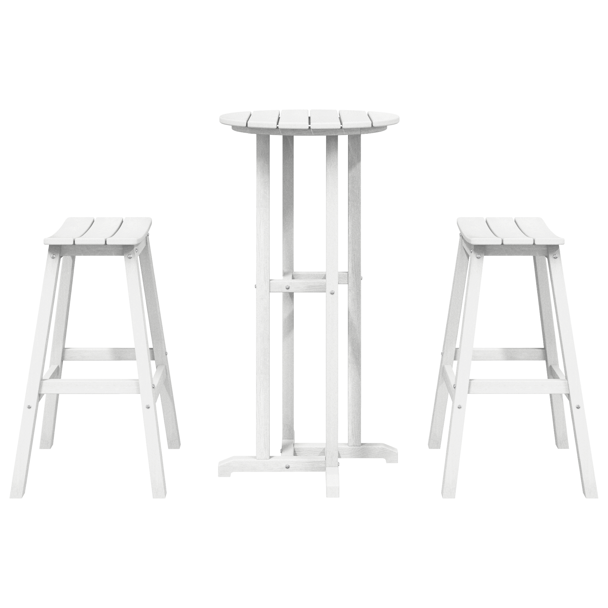 3 dalių sodo baro rinkinys Baltas HDPE - Image 7