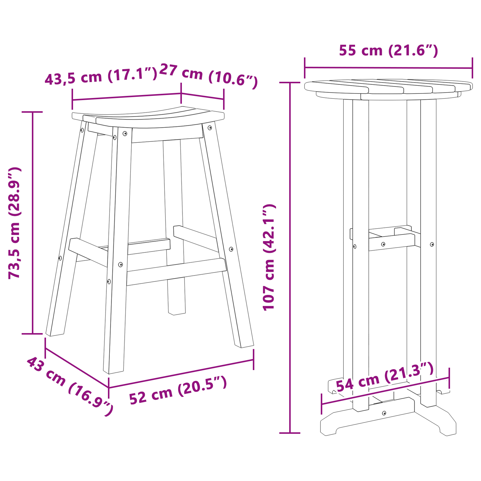 3 Piece Garden Bar Set Black HDPE - Image 11