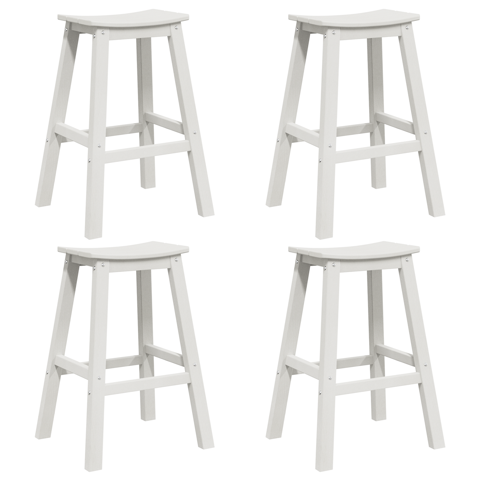 Bar Stools 6 pcs White HDPE - Image 2
