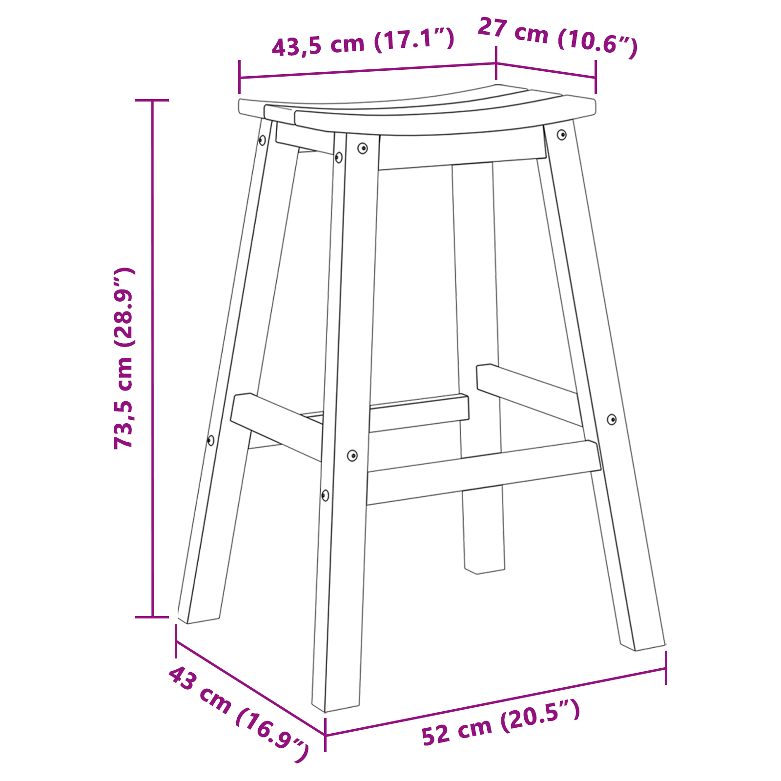 Bar Stools 6 pcs Black HDPE - Image 8