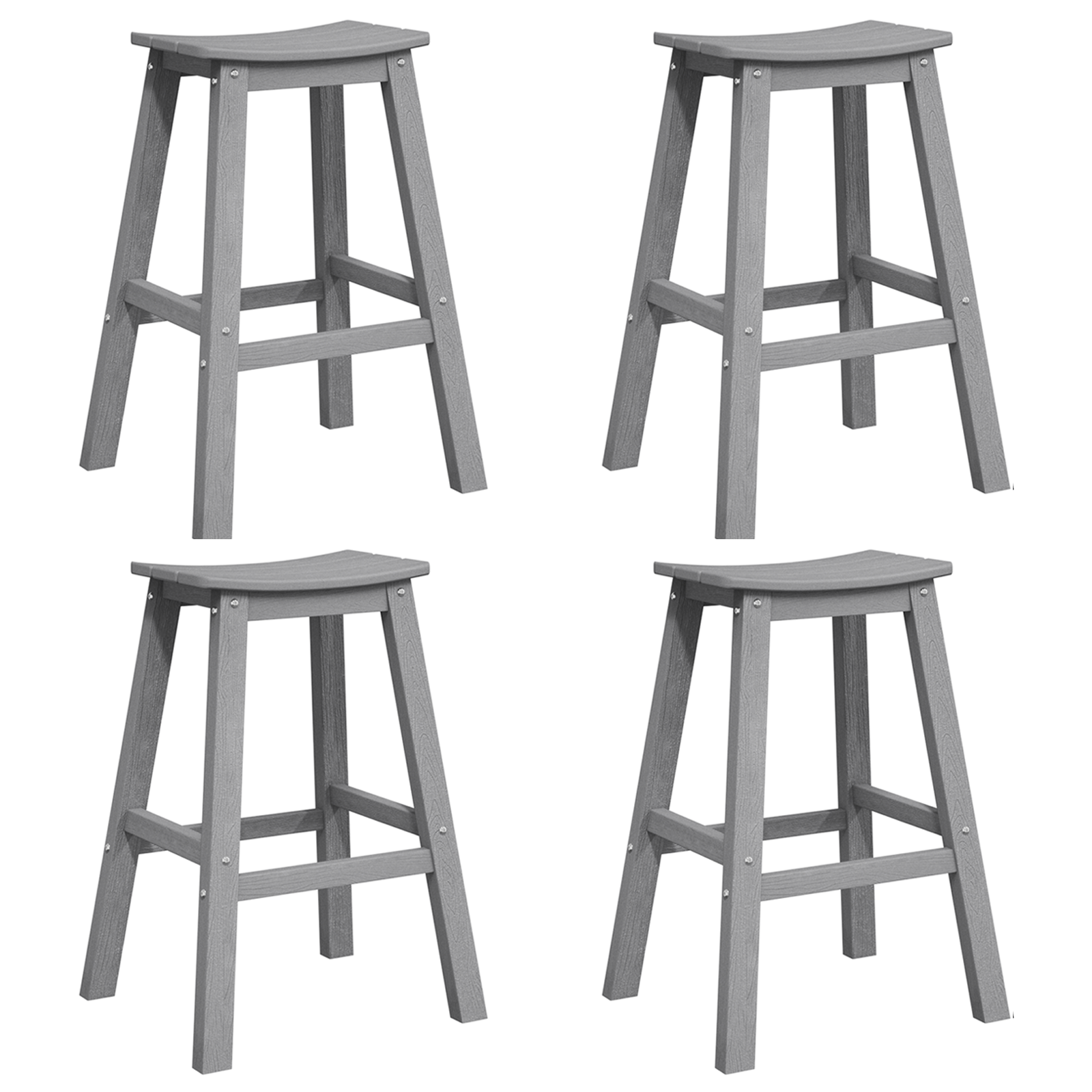 Bar Stools 6 pcs Light Grey HDPE - Image 2