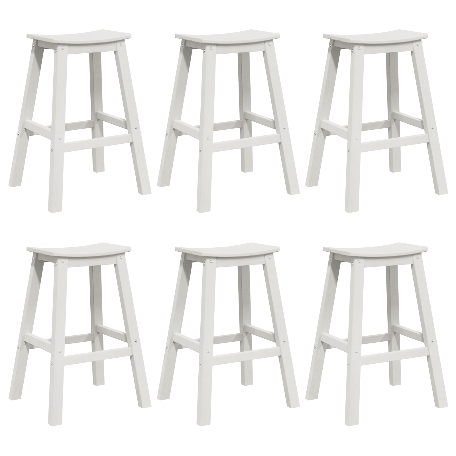 Bar Stools 9 pcs White HDPE - Image 2