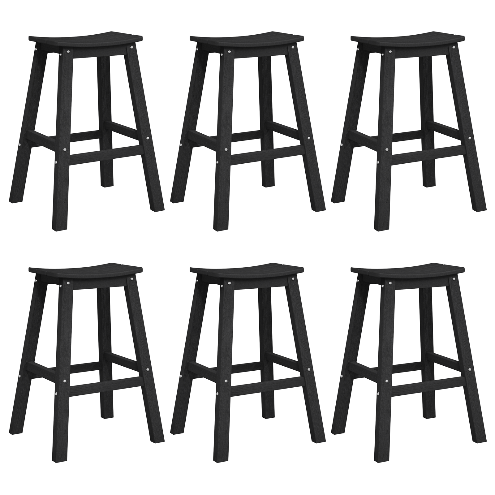 Bar Stools 9 pcs Black HDPE - Image 2