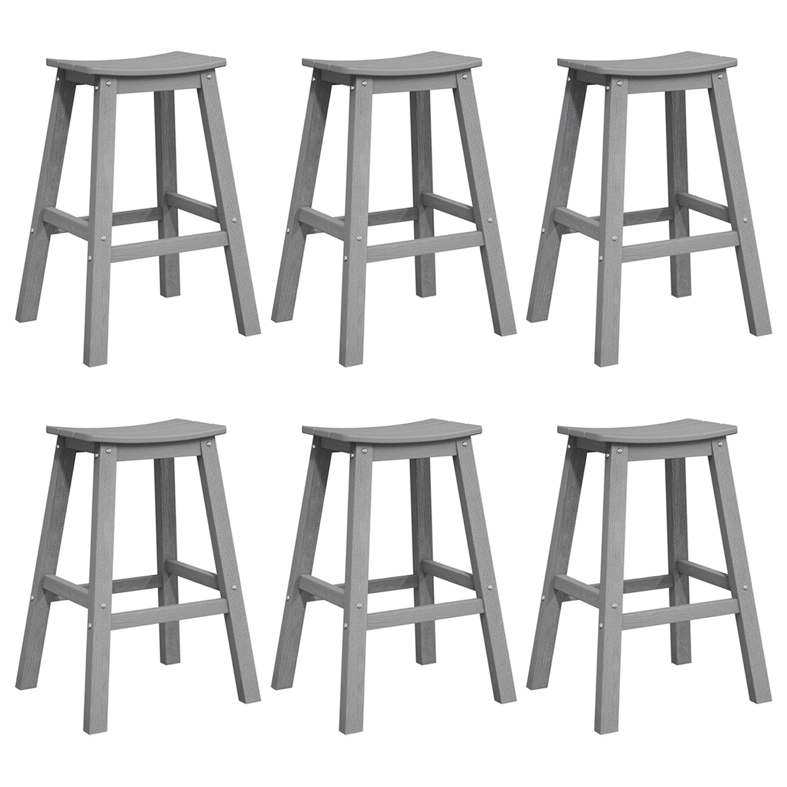 Bar Stools 9 pcs Light Grey HDPE - Image 2
