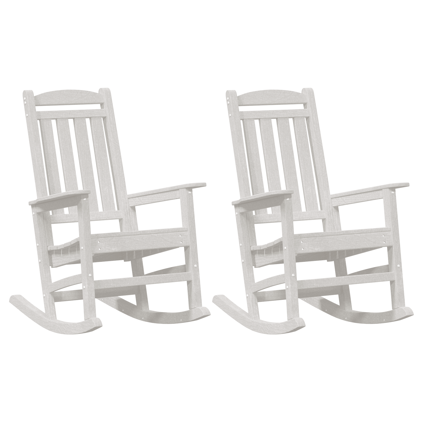Garden Rocking Chairs 2 pcs White 70x92x107.5 cm HDPE - Image 2