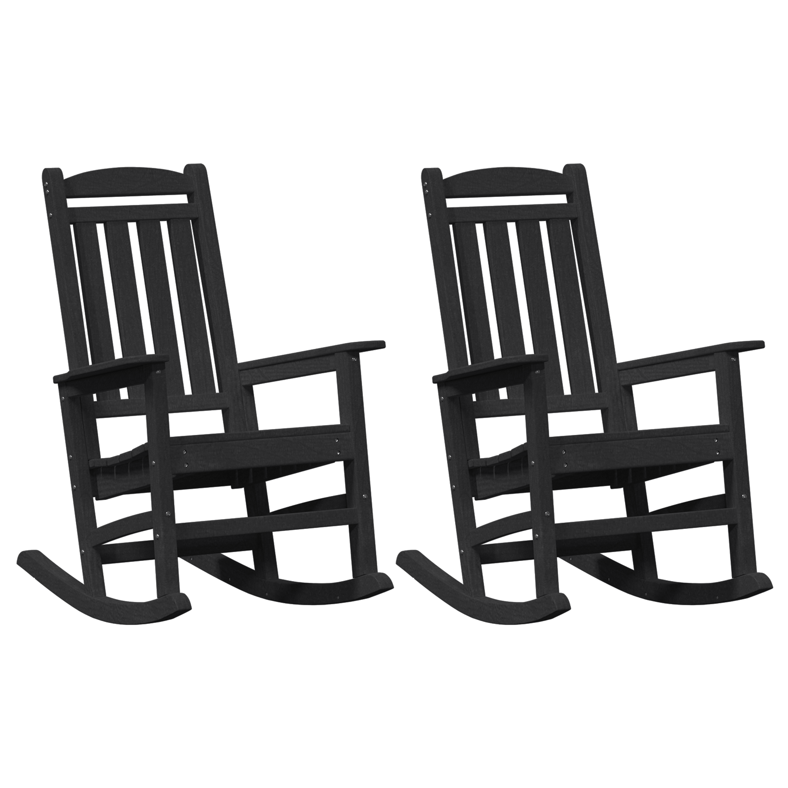 Garden Rocking Chairs 2 pcs Black 70x92x107.5 cm HDPE - Image 2