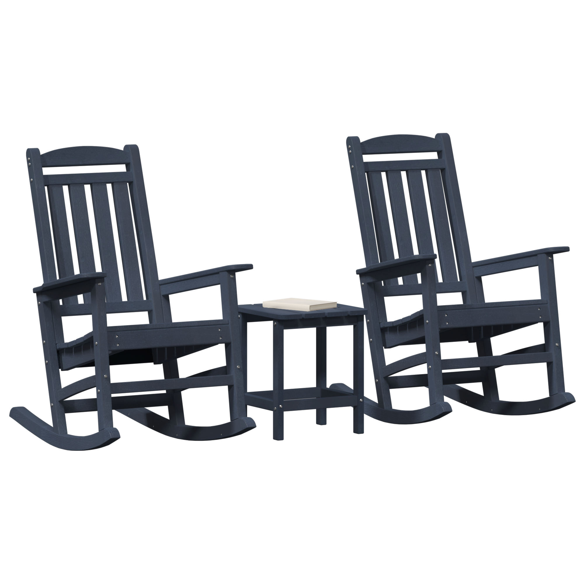 3 Teile Garten Lounge Set Marineblau HDPE - Gartenmöbel - Your Garden Eden