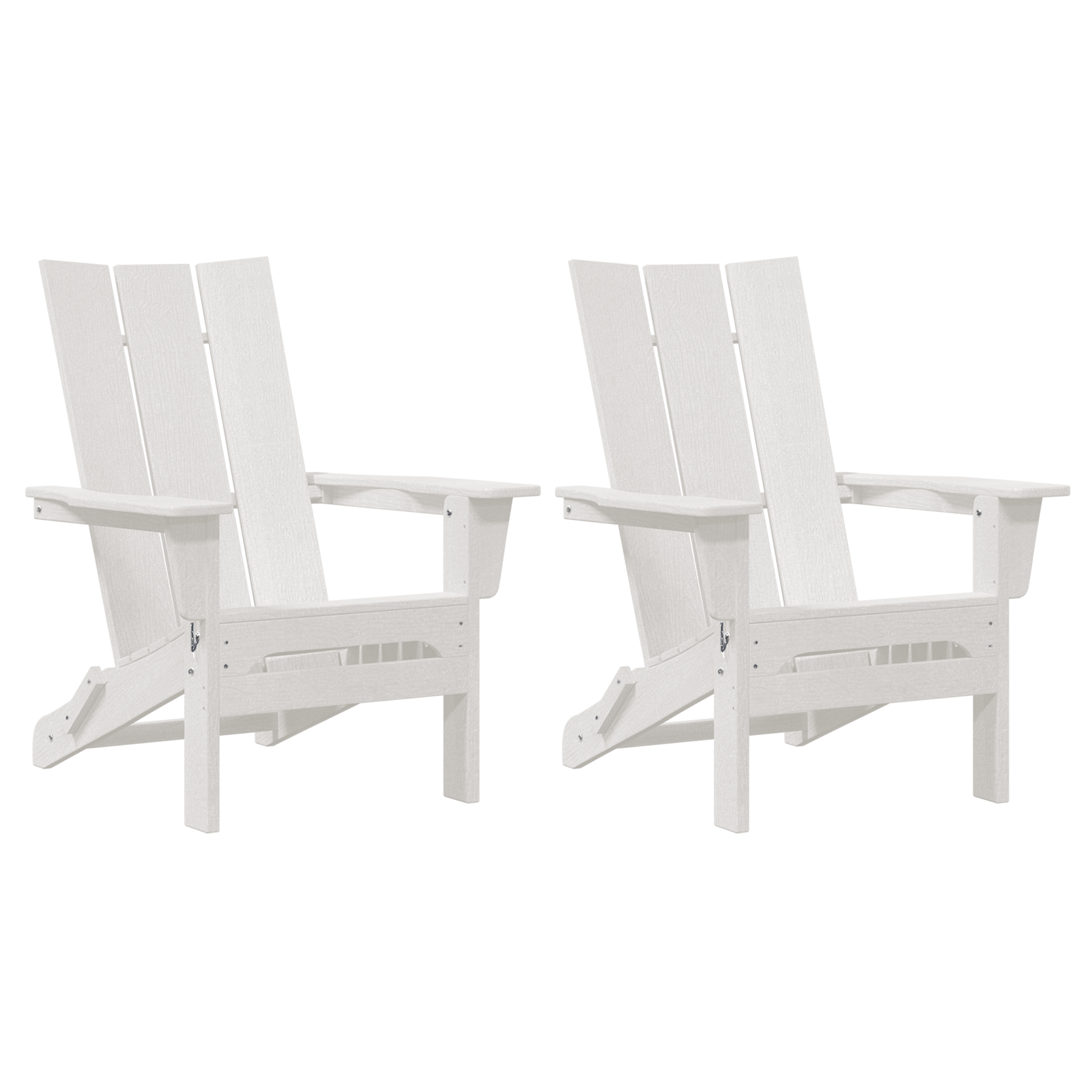 Foldable Adirondack Chairs 2 pcs White 74.5x80.5x90 cm HDPE - Image 2