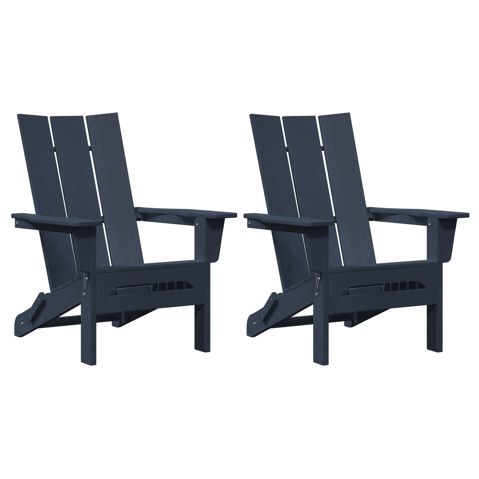 Foldable Adirondack Chairs 2 pcs Navy Blue 74.5x80.5x90 cm HDPE - Image 2