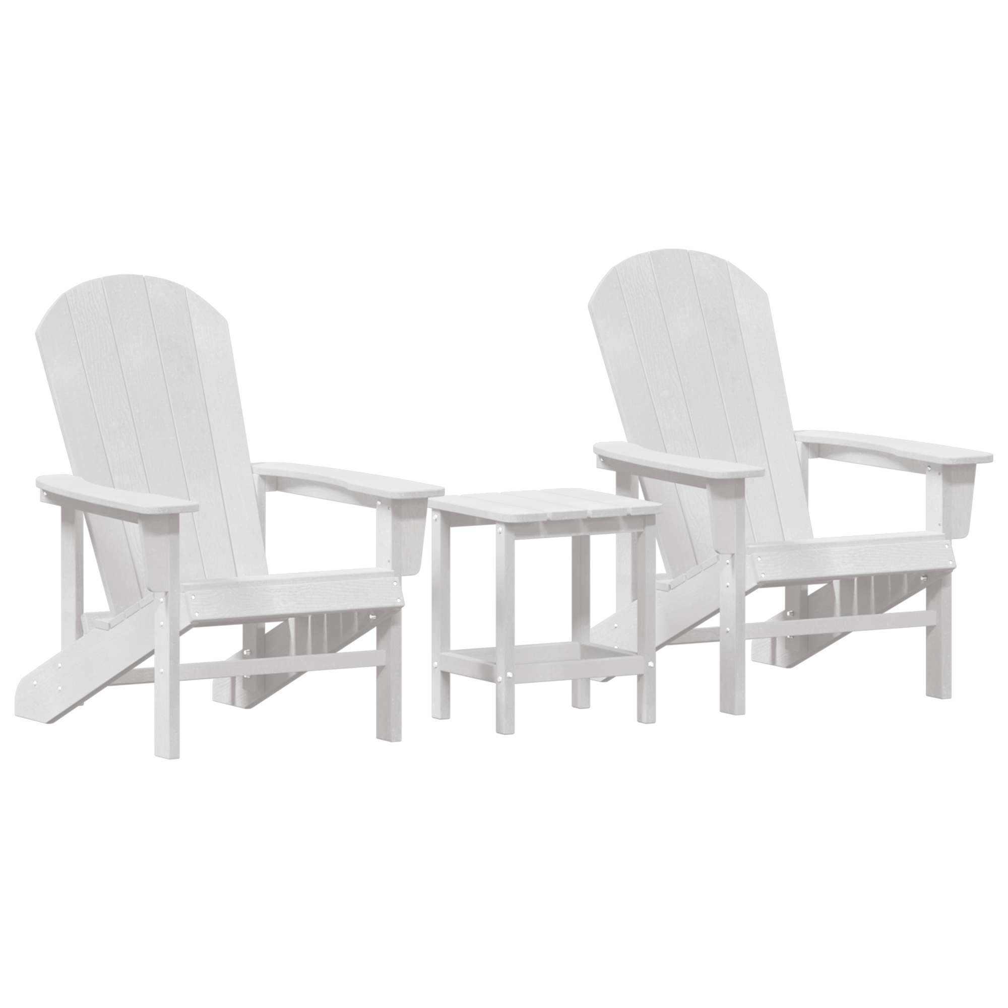 3 Piece Garden Lounge Set White HDPE - Image 2