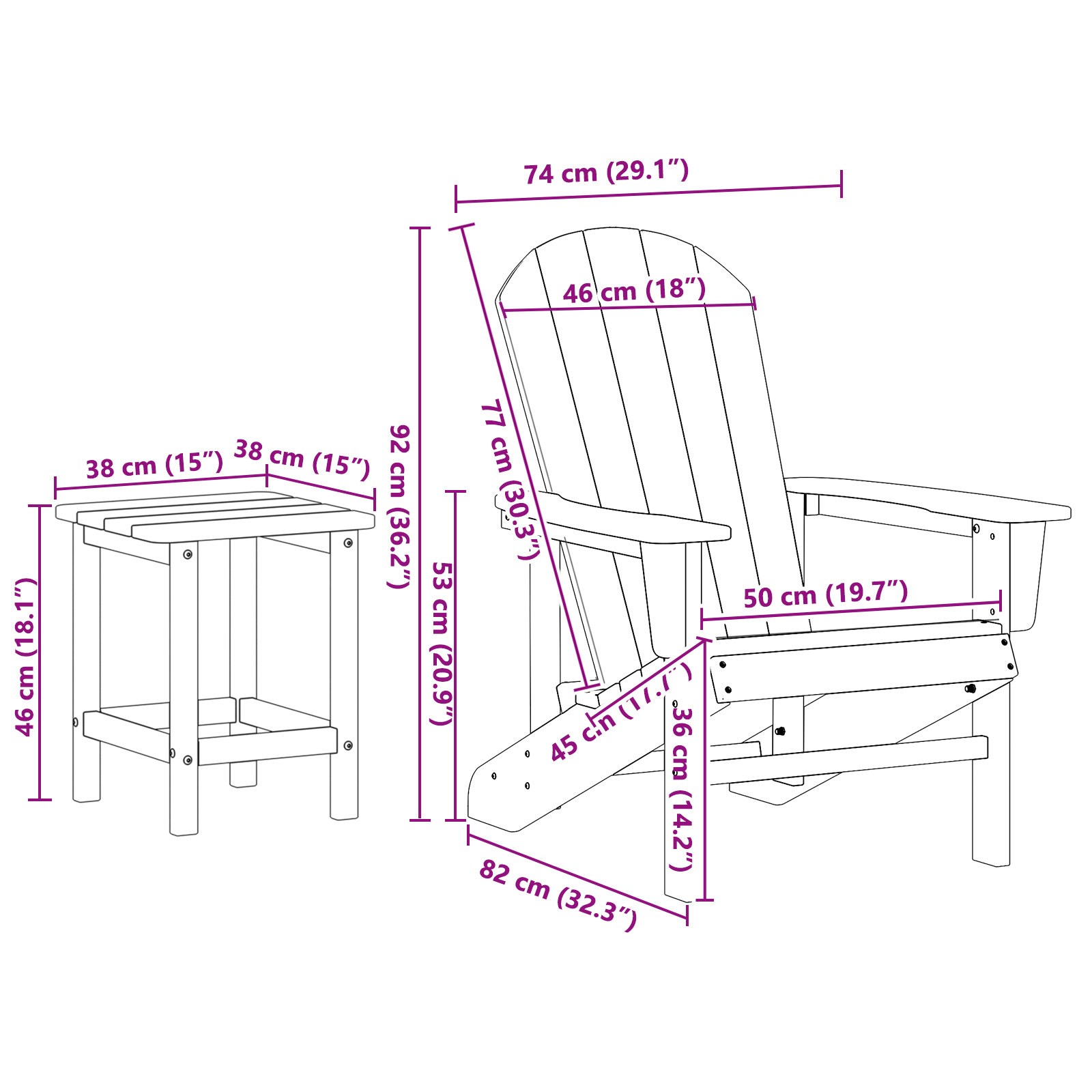 3 Piece Garden Lounge Set Navy Blue HDPE - Image 10