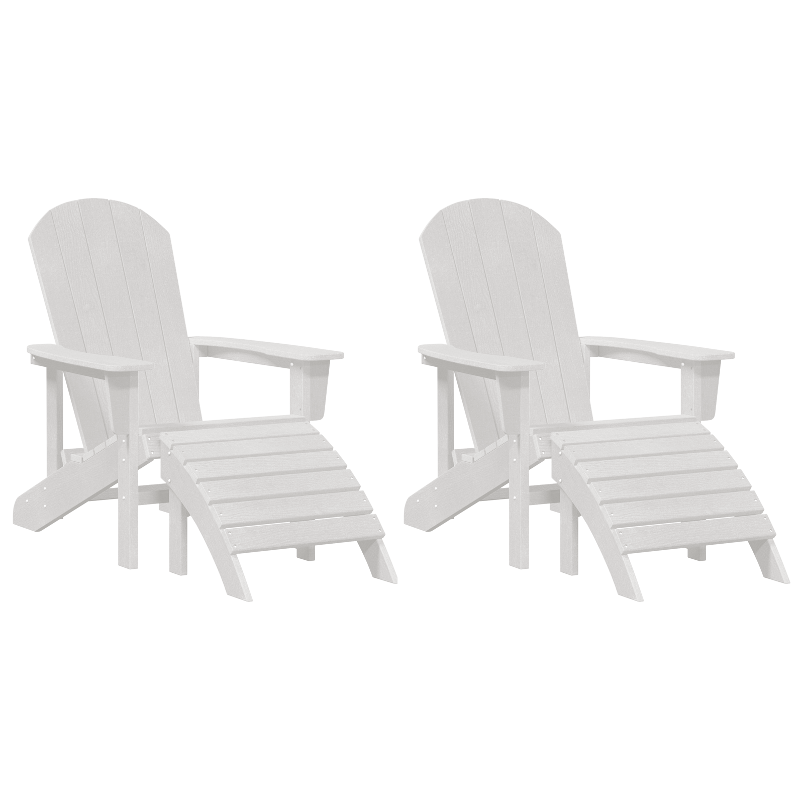 Adirondack Chairs with Footrests 2 pcs White HDPE - Image 2