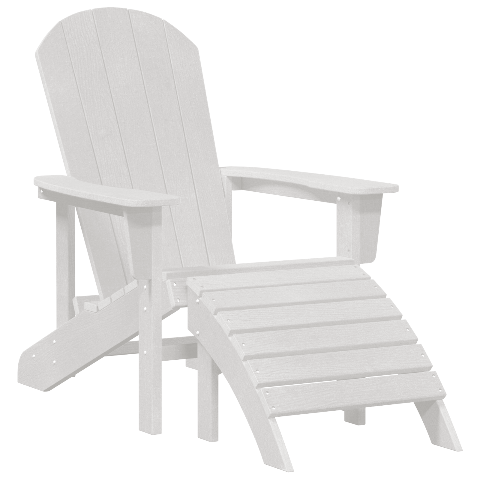 Adirondack Chairs with Footrests 2 pcs White HDPE - Image 4