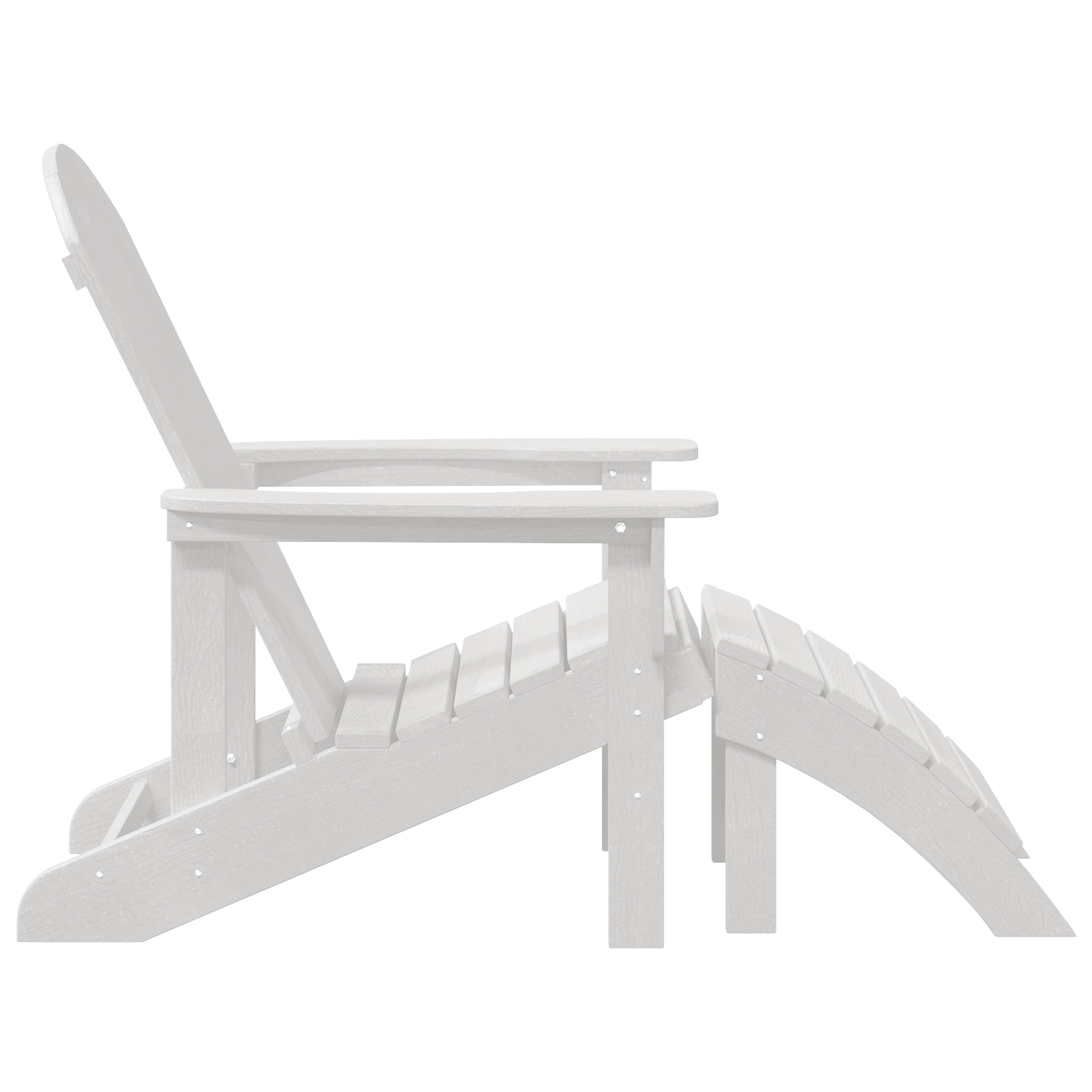 Adirondack Chairs with Footrests 2 pcs White HDPE - Image 6