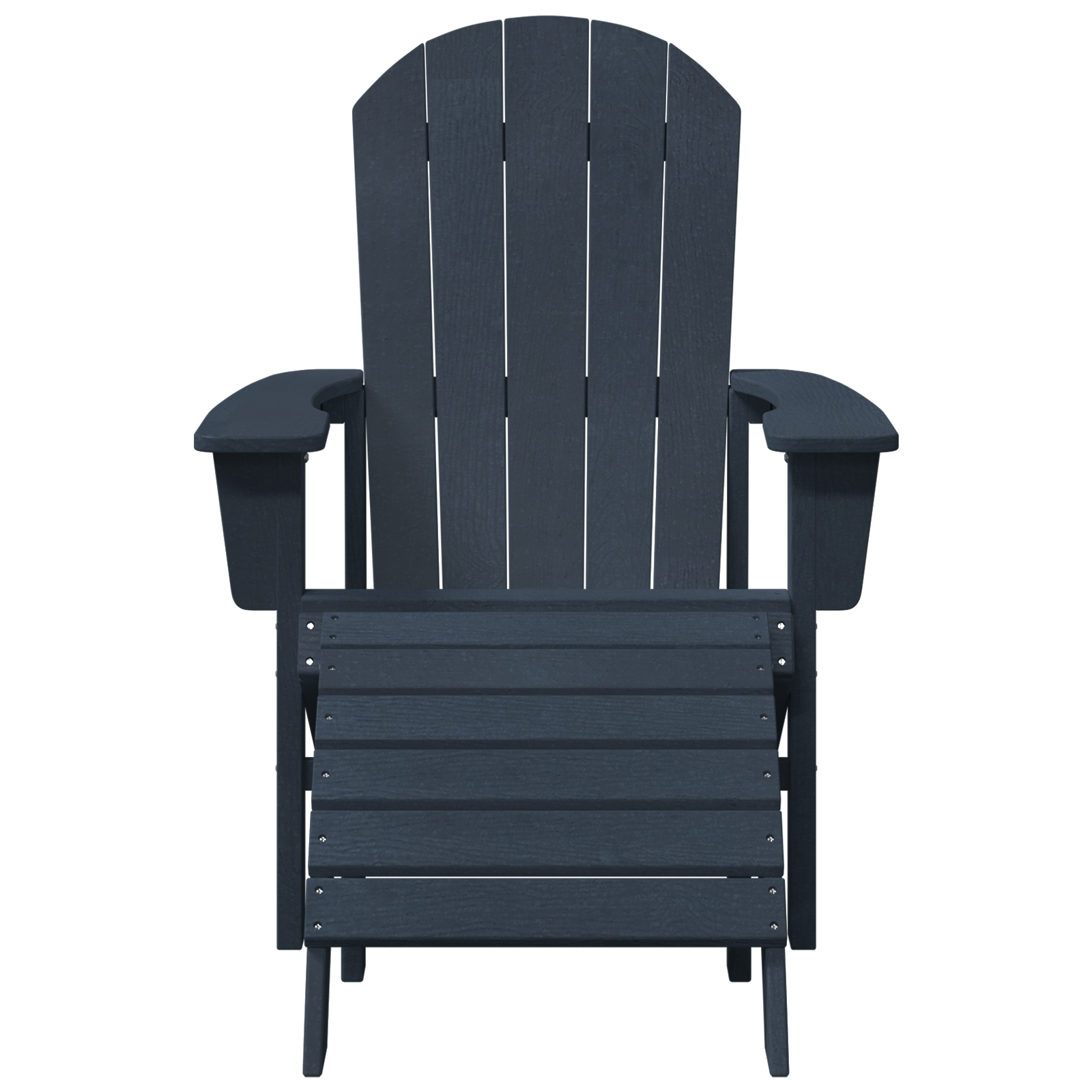 Adirondack Chairs with Footrests 2 pcs Navy Blue HDPE - Image 5
