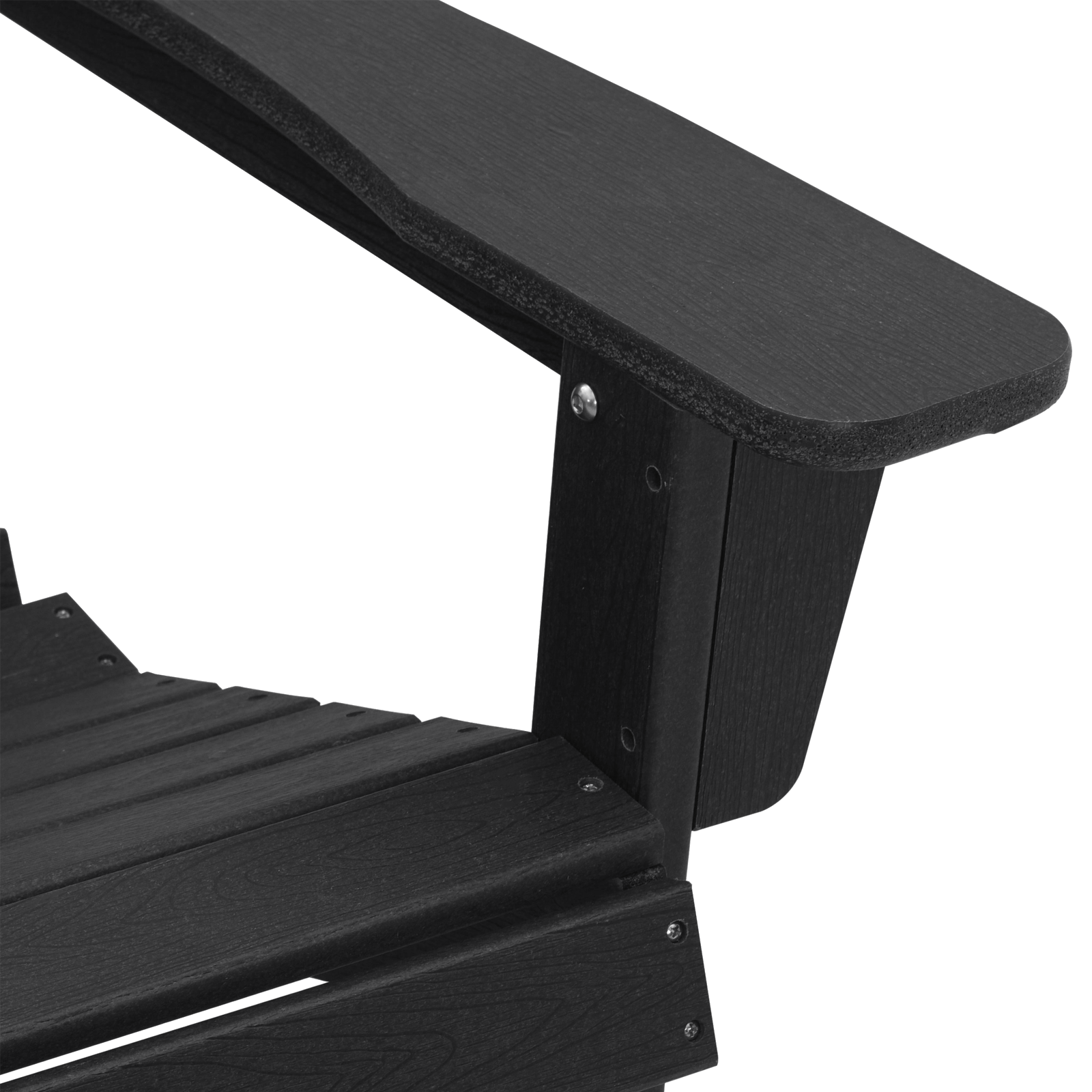 Adirondack Chairs with Footrests 2 pcs Black HDPE - Image 9