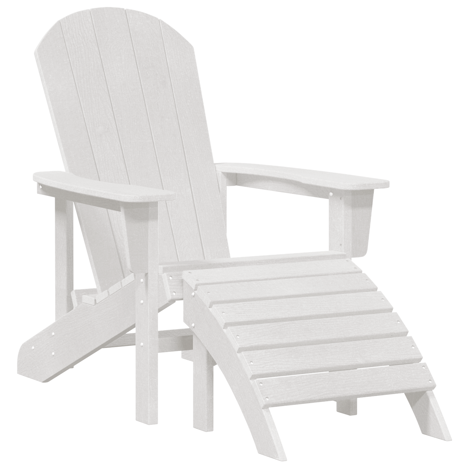 3 Piece Garden Lounge Set White HDPE - Image 5
