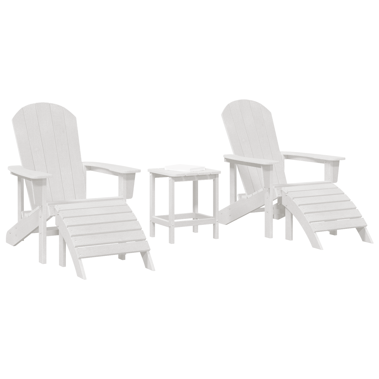 3 Piece Garden Lounge Set White HDPE - Image 3
