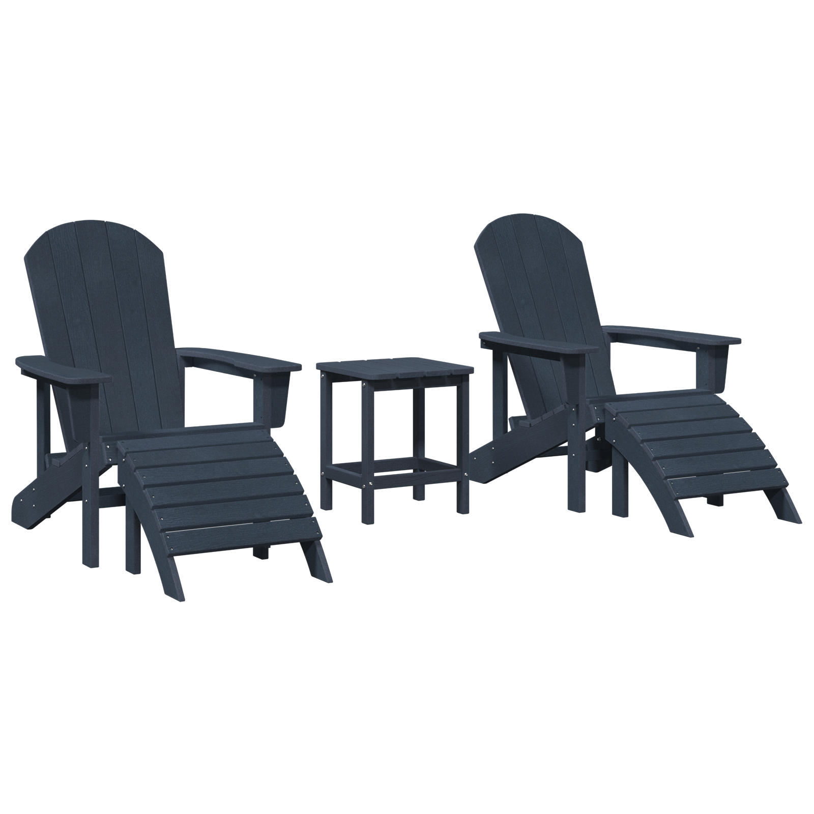 3 Piece Garden Lounge Set Navy Blue HDPE - Image 2