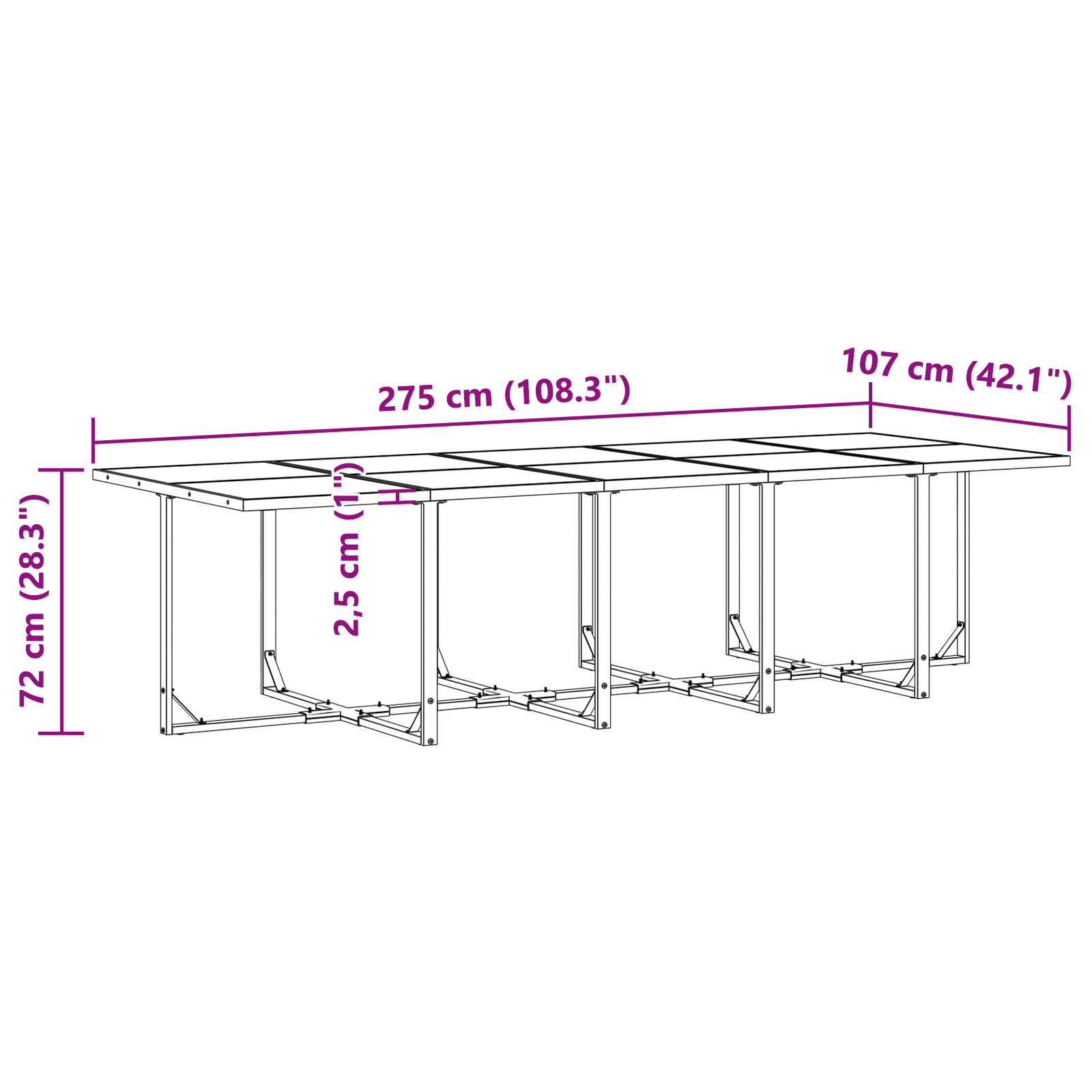 15 Piece Garden Dining Set with Cushions Steel and Textilene - Image 9
