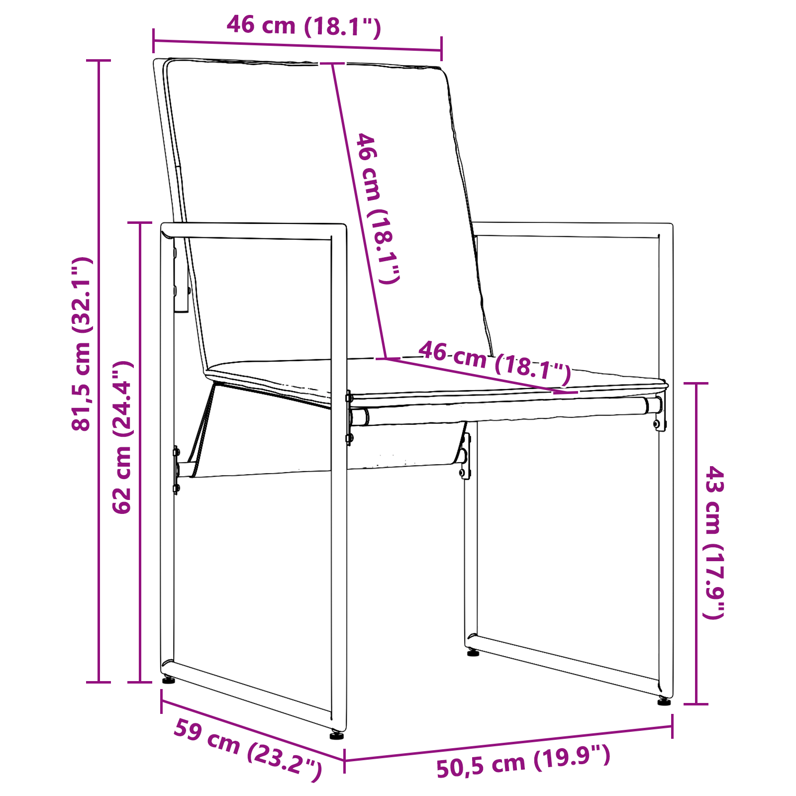 18 Piece Garden Dining Set with Cushions Steel and Textilene - Image 10