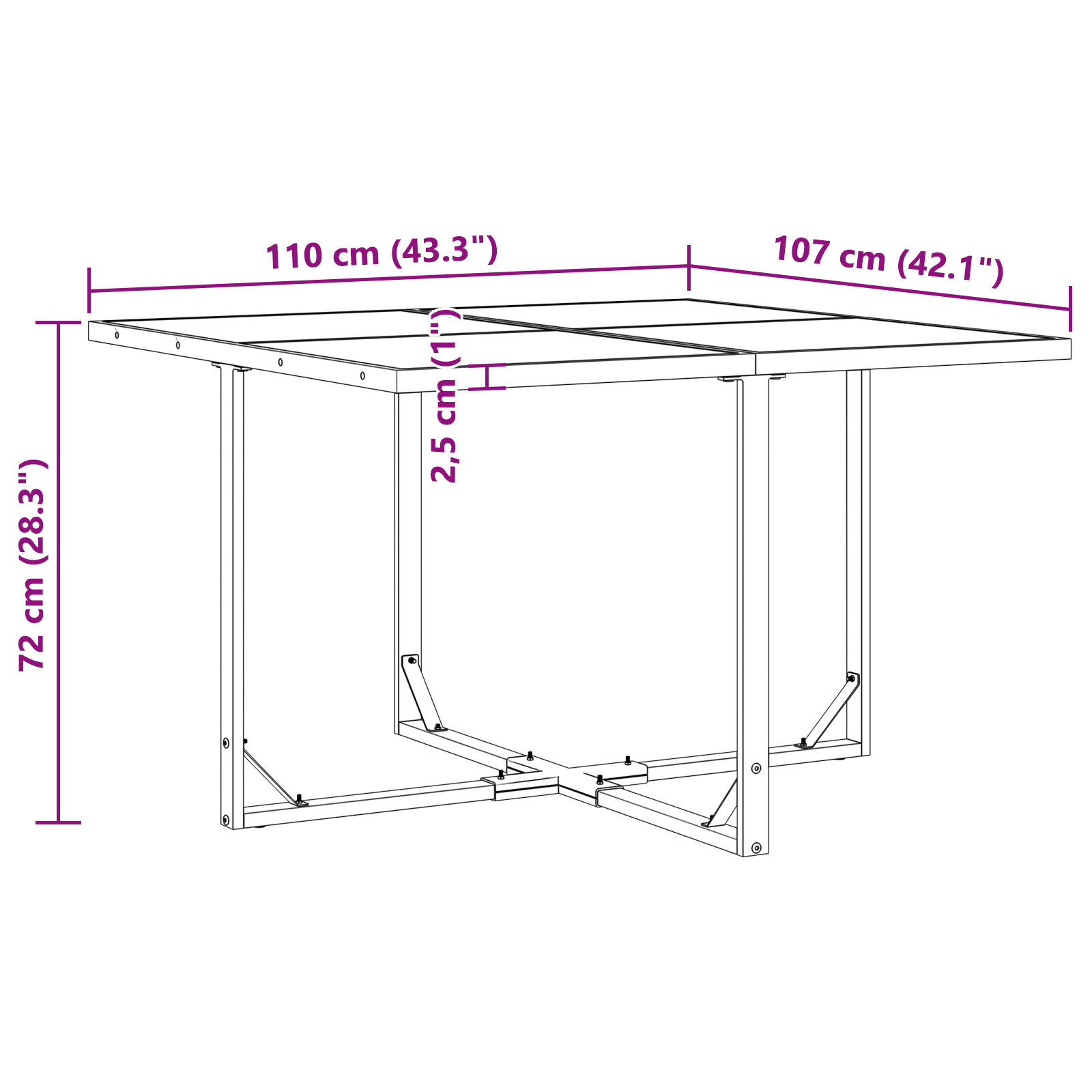10 Piece Garden Dining Set with Cushions Steel and Textilene - Image 9