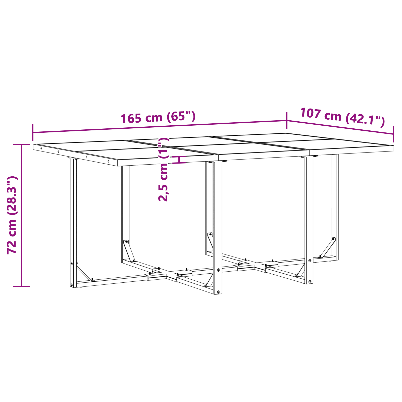 13 Piece Garden Dining Set with Cushions Steel and Textilene - Image 9