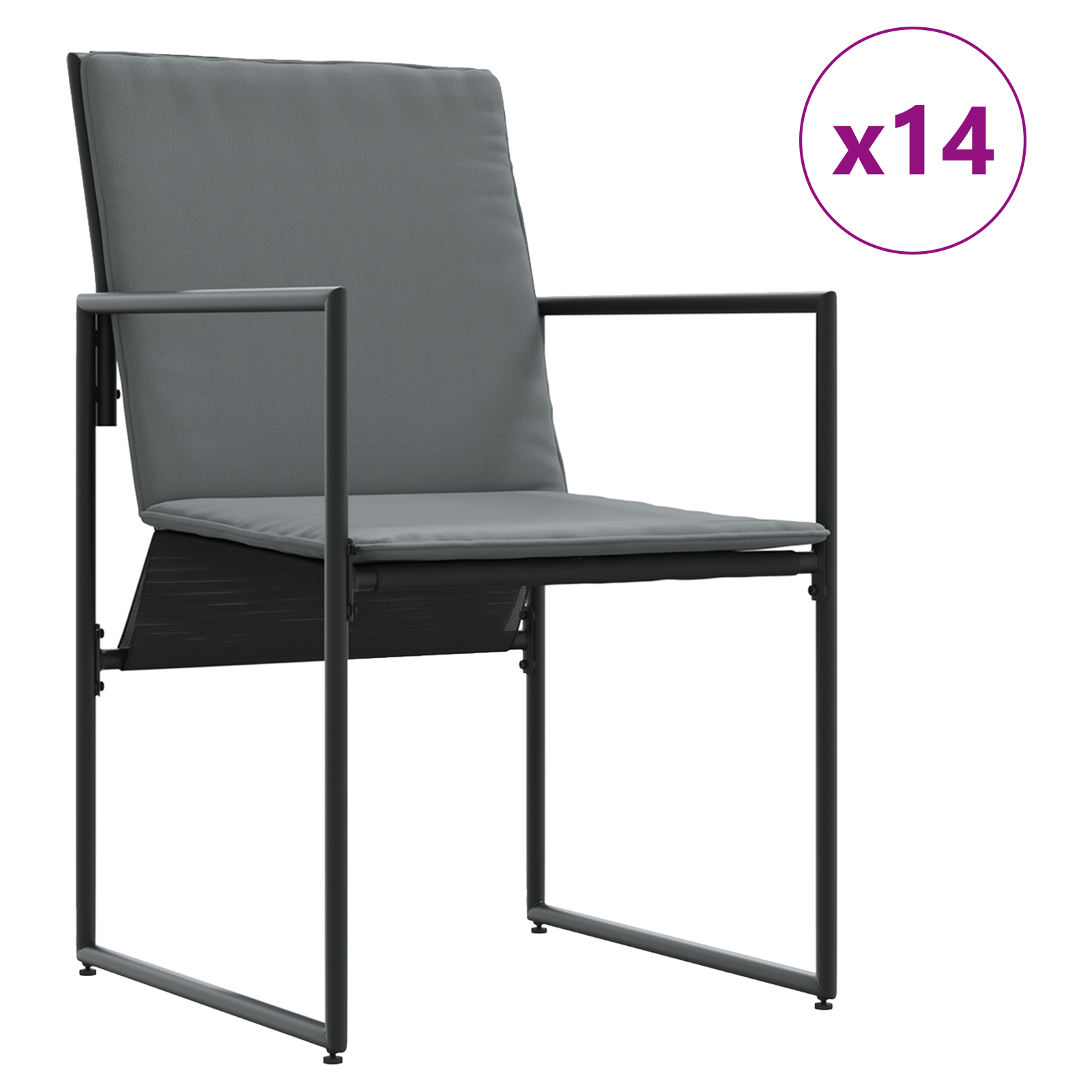 19 Piece Garden Dining Set with Cushions Steel and Textilene - Image 5