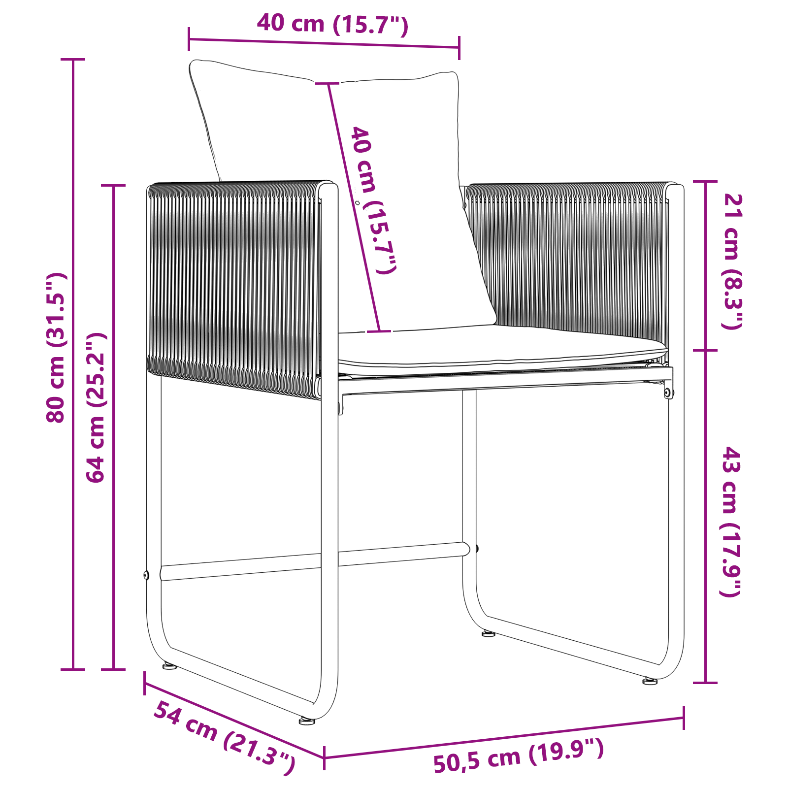 18 Piece Garden Dining Set with Cushions Steel and Poly Rattan - Image 10