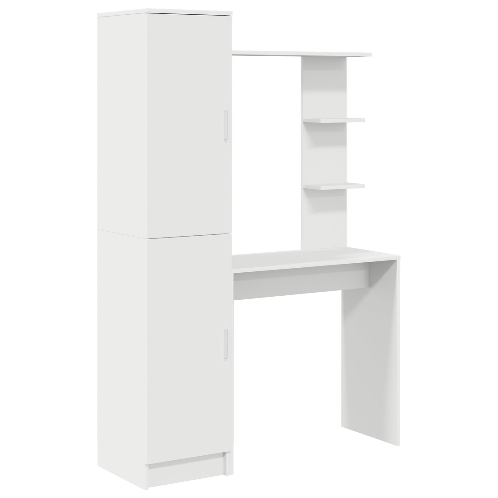 Desk with Storage White Engineered Wood - Image 2