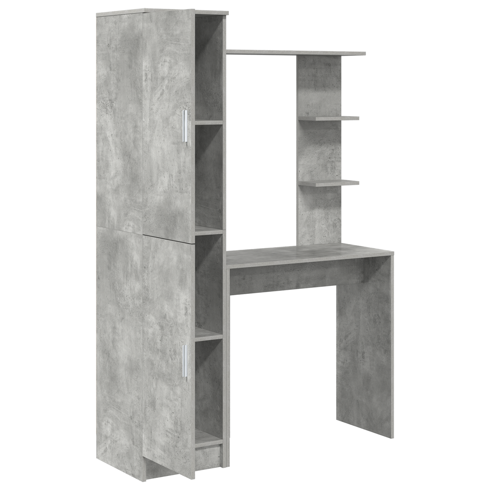 Desk with Storage Concrete Grey Engineered Wood - Image 6