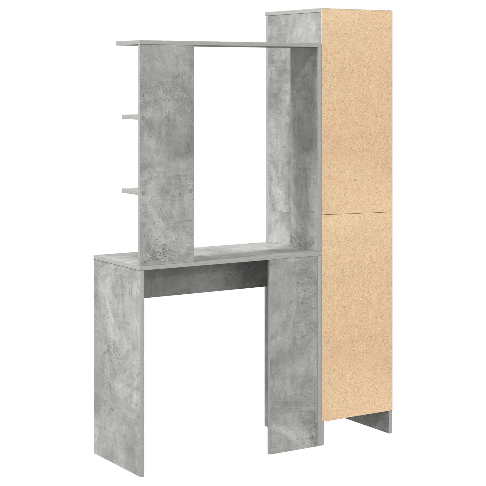 Desk with Storage Concrete Grey Engineered Wood - Image 11