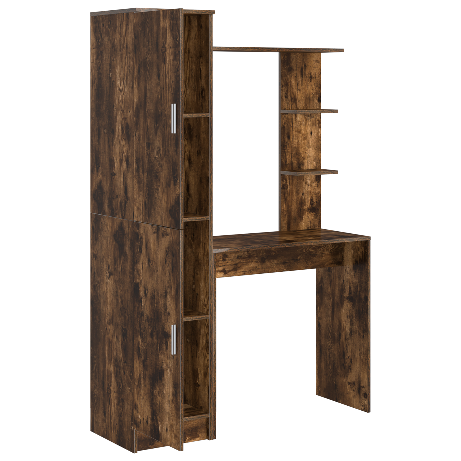 Desk with Storage Smoked Oak Engineered Wood - Image 9