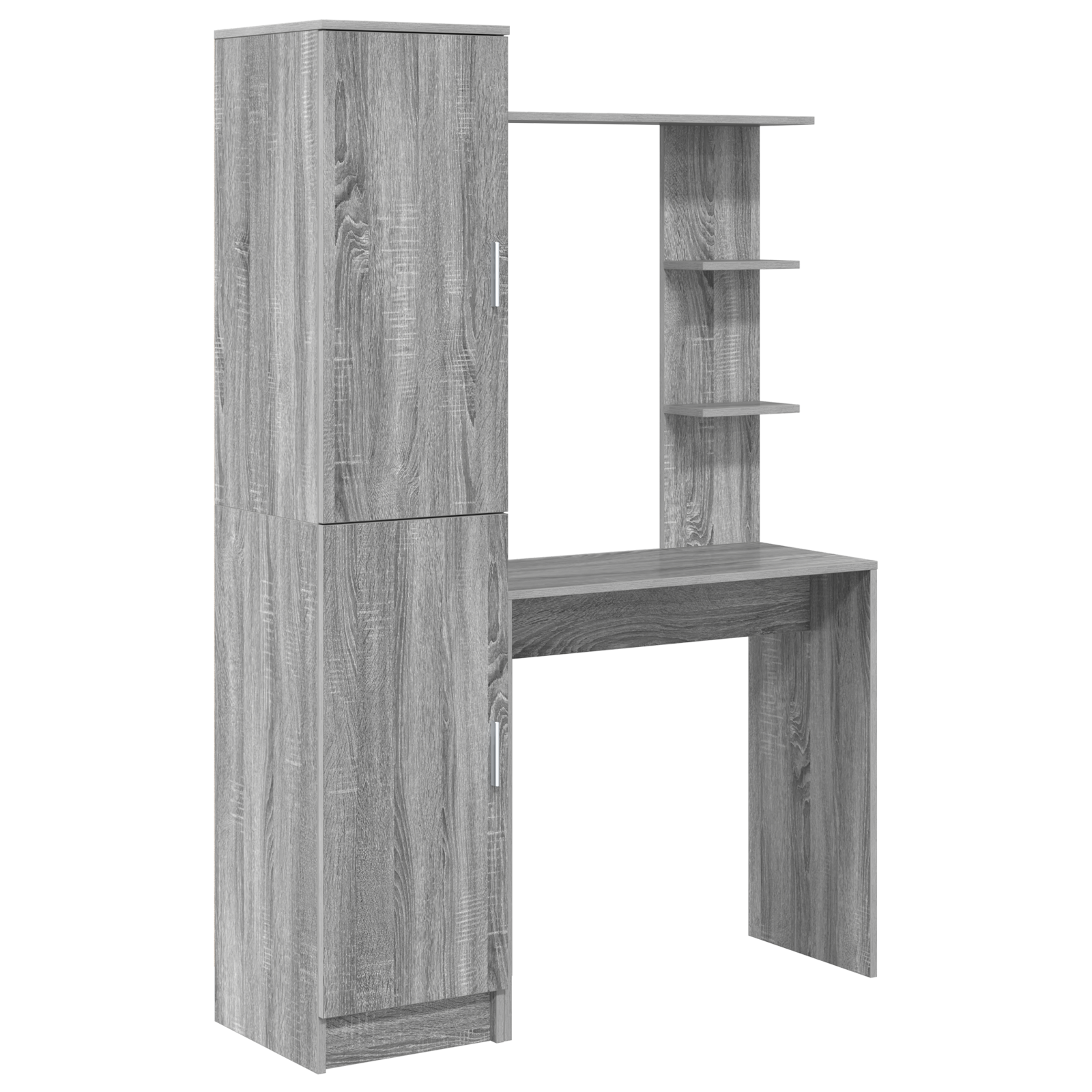 Desk with Storage Grey Sonoma Engineered Wood - Image 2