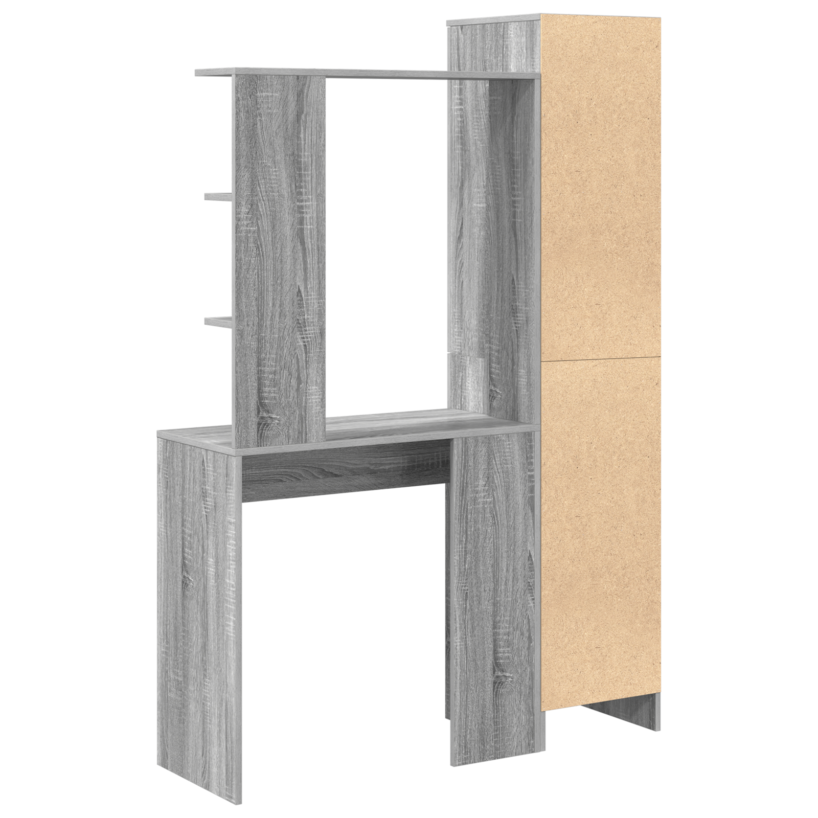 Desk with Storage Grey Sonoma Engineered Wood - Image 11