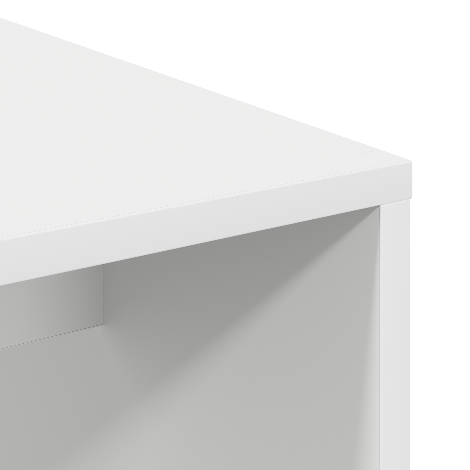 Desk with Storage White Engineered Wood - Image 11