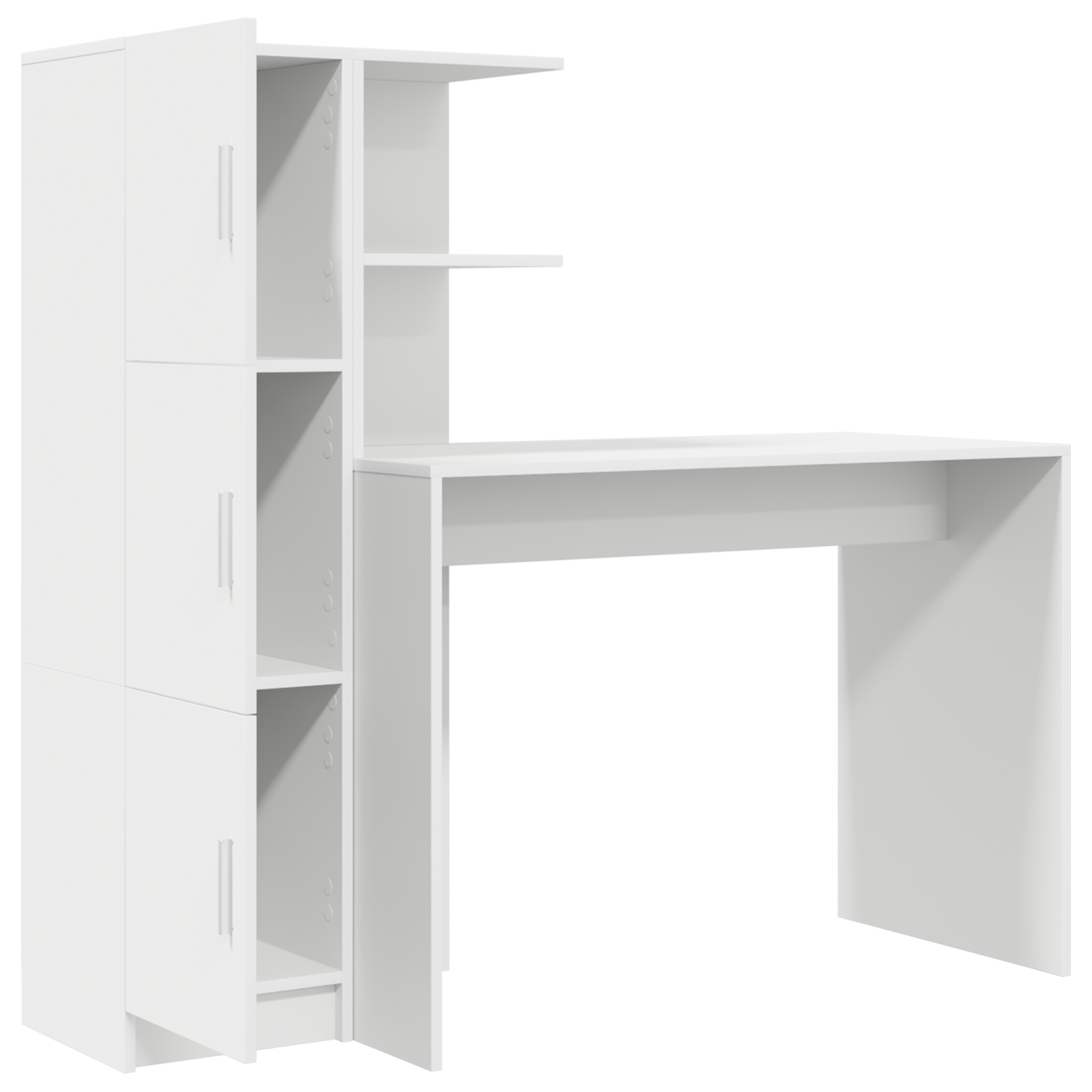 Desk with Storage White Engineered Wood - Image 6