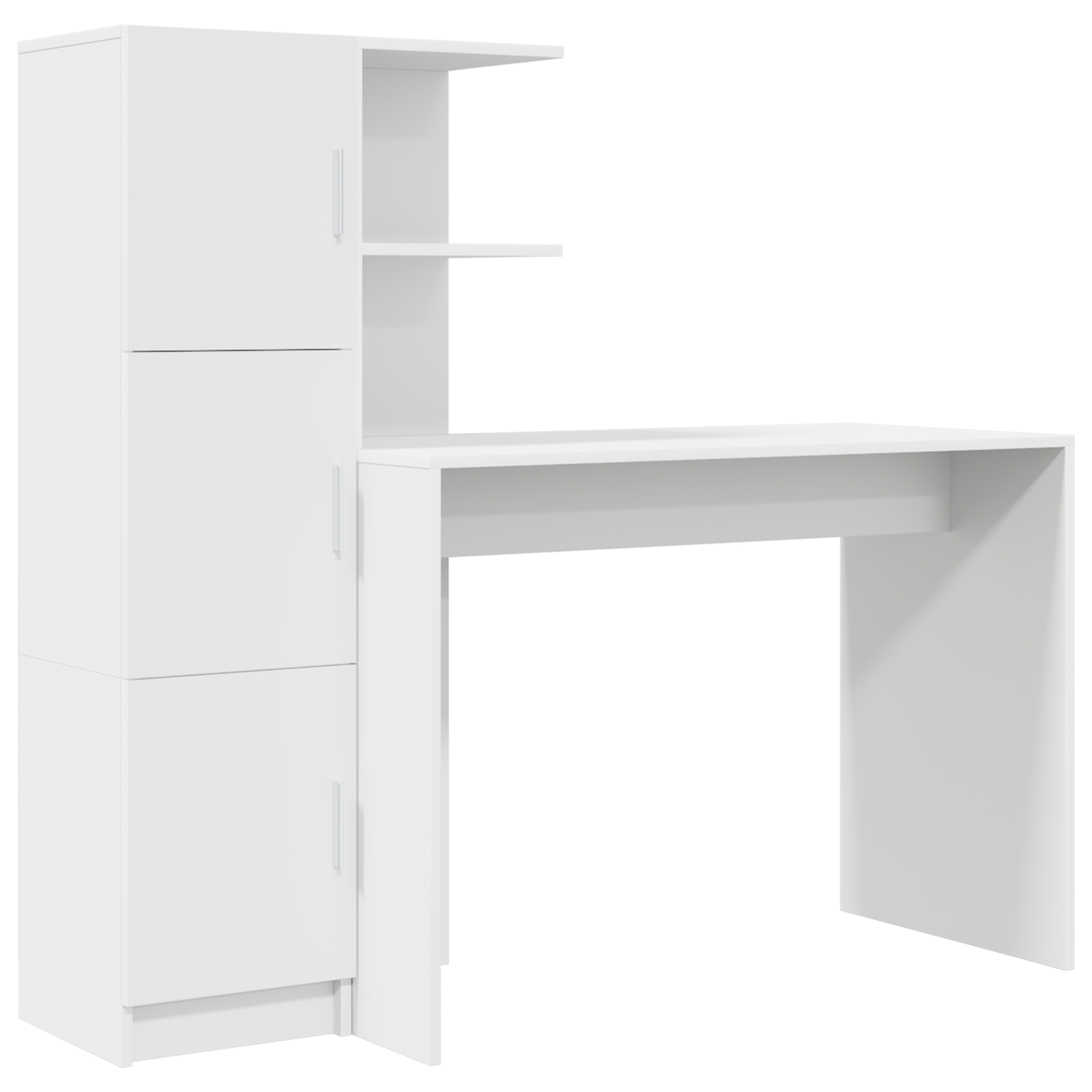 Desk with Storage White Engineered Wood - Image 2