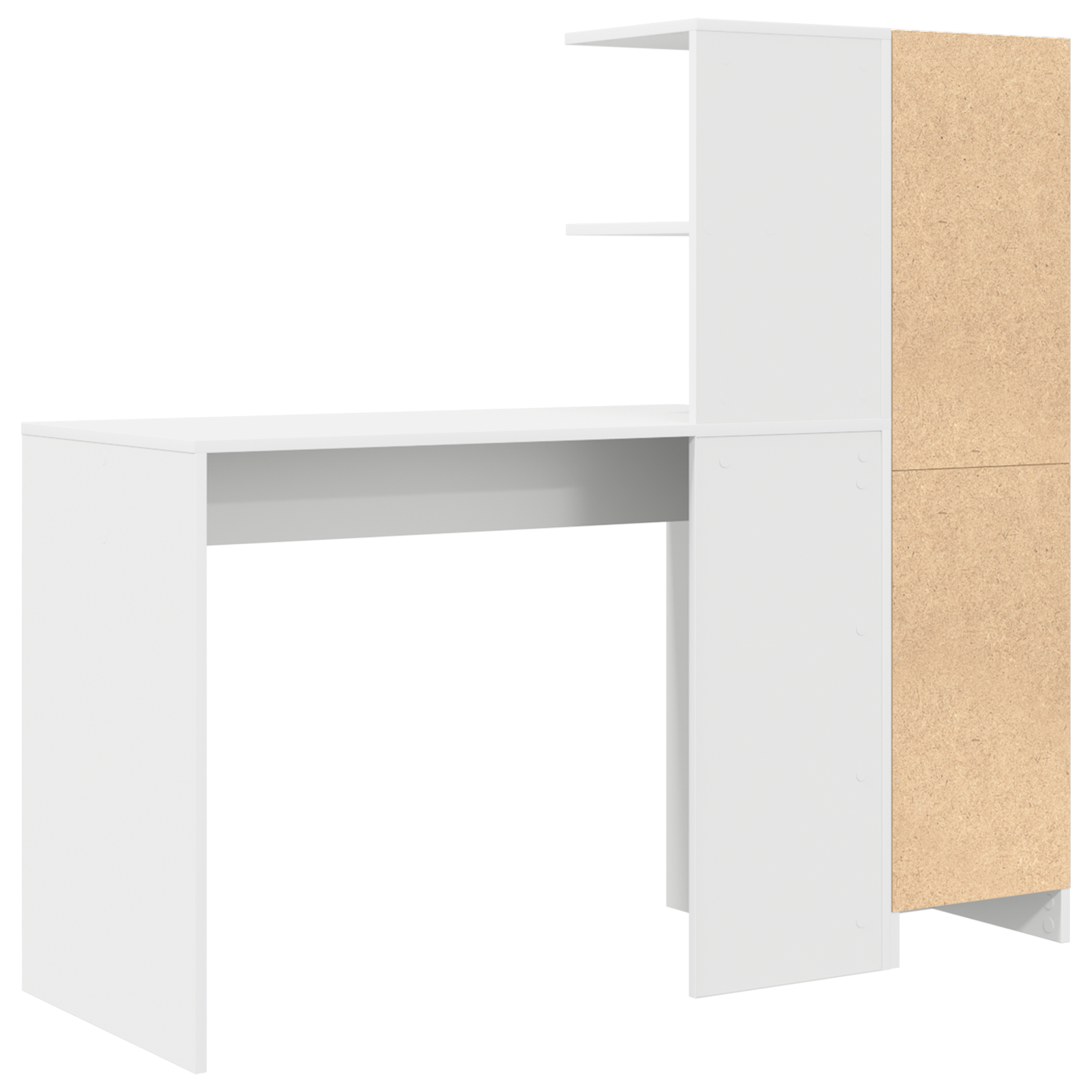 Desk with Storage White Engineered Wood - Image 8