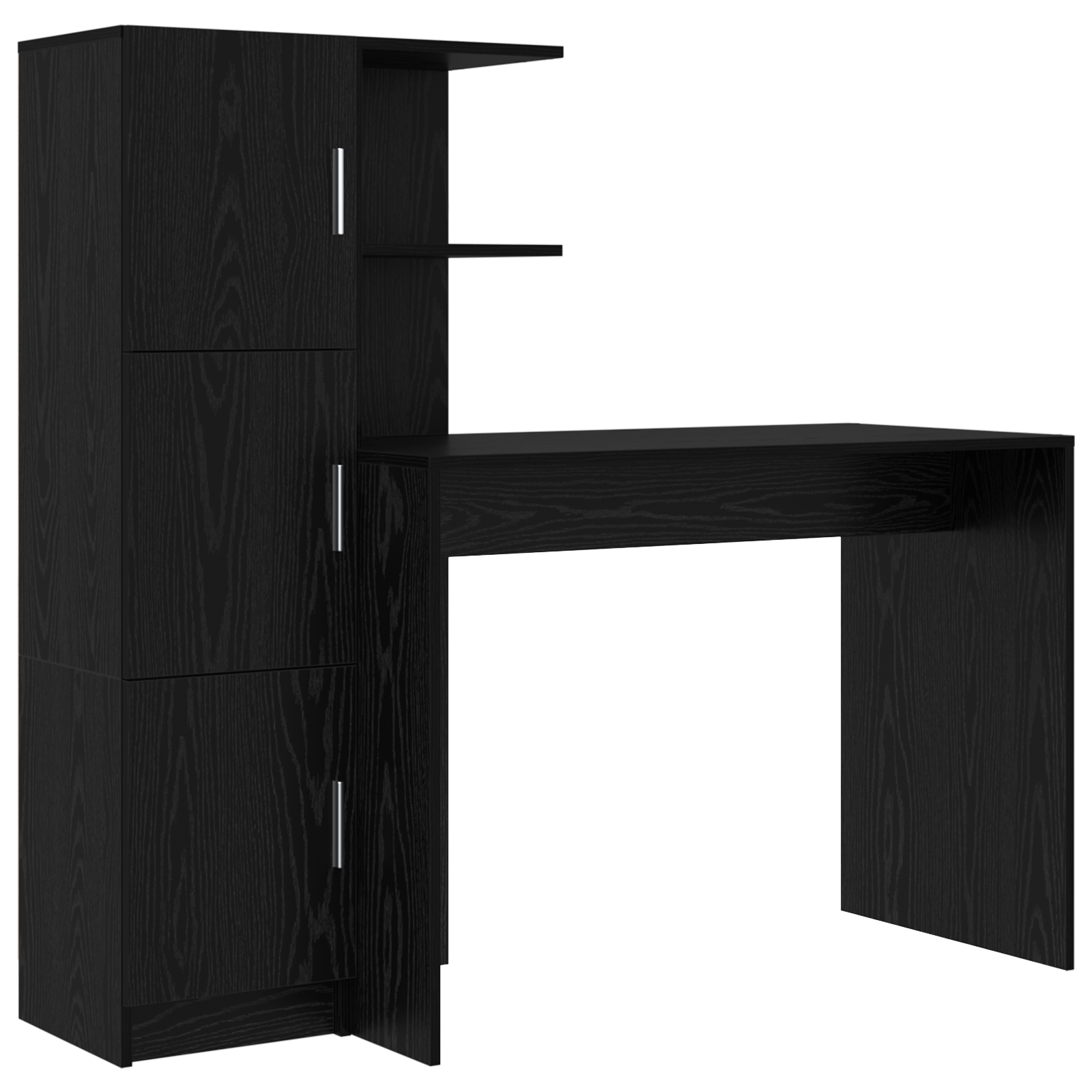 Desk with Storage Black Oak Engineered Wood - Image 2