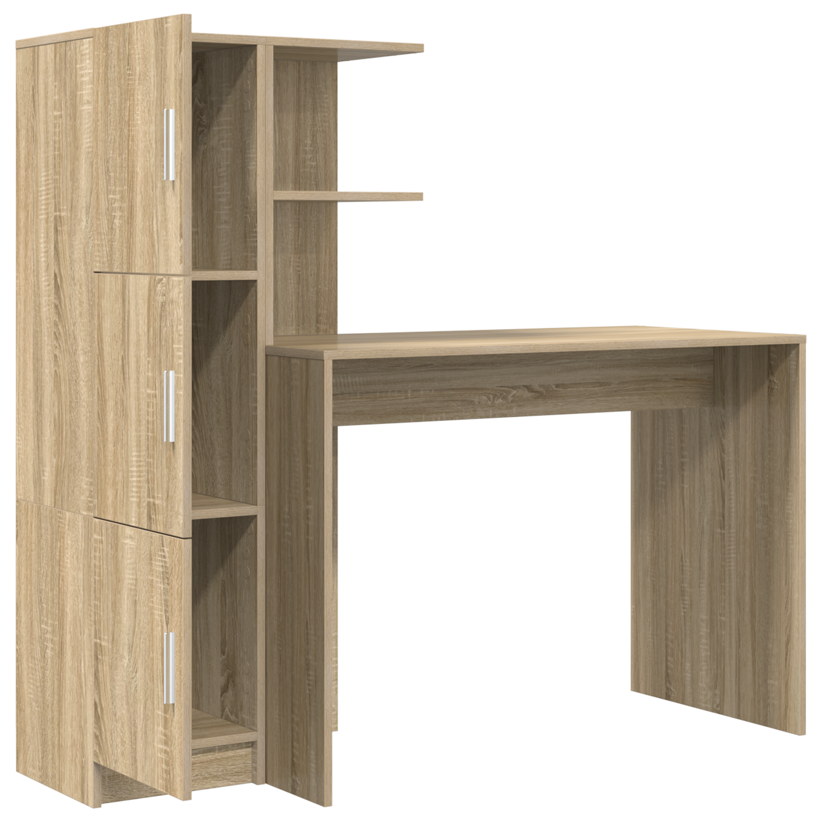 Desk with Storage Sonoma Oak Engineered Wood - Image 6