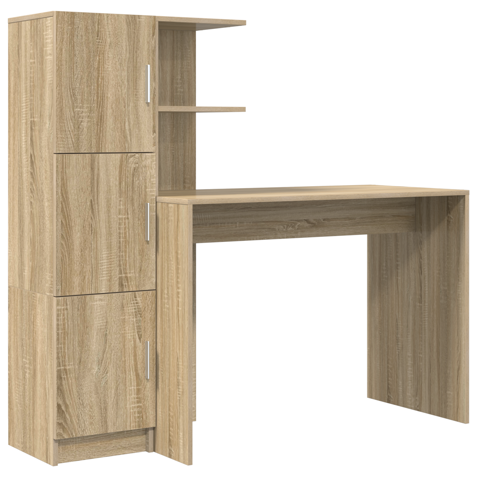 Desk with Storage Sonoma Oak Engineered Wood - Image 2
