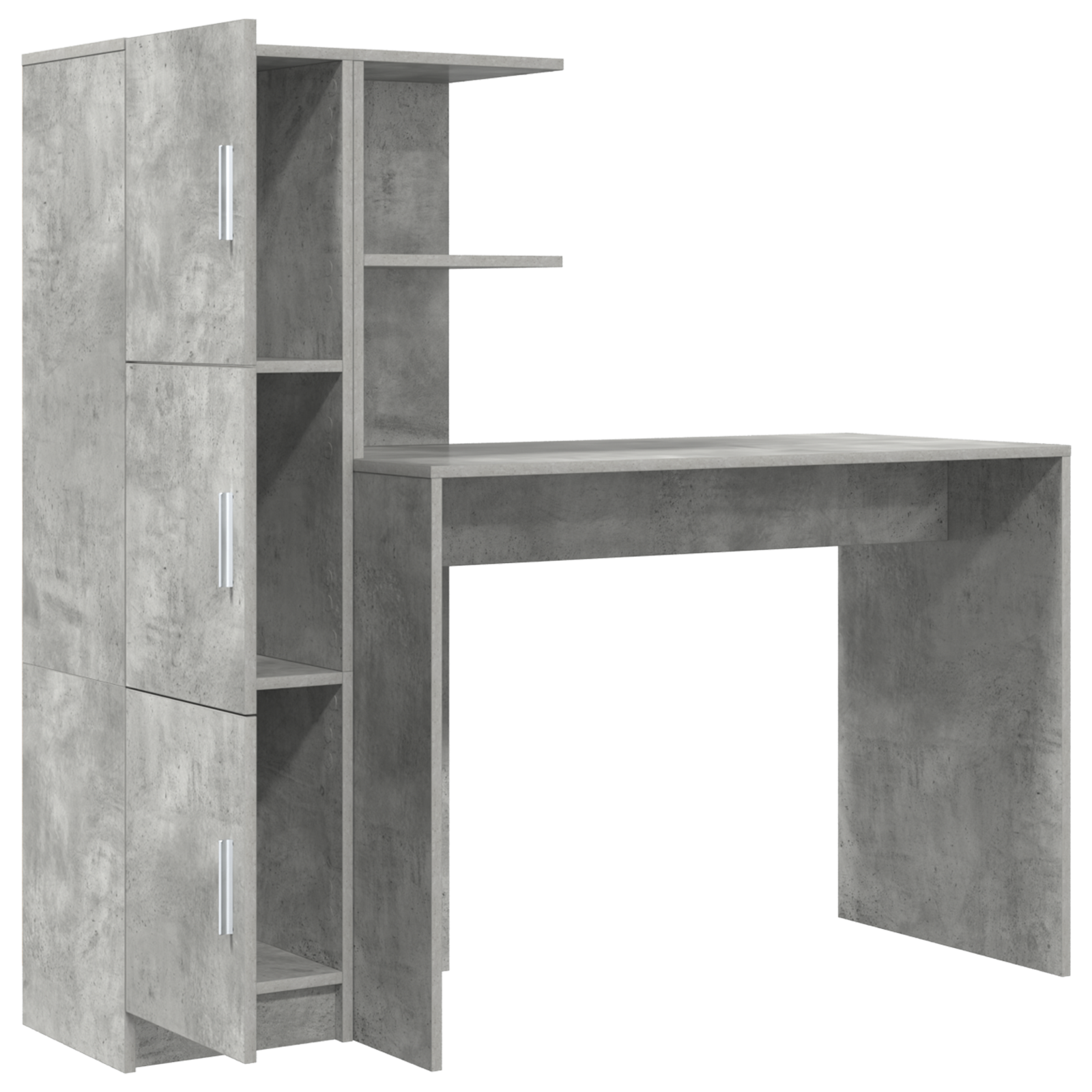 Desk with Storage Concrete Grey Engineered Wood - Image 6
