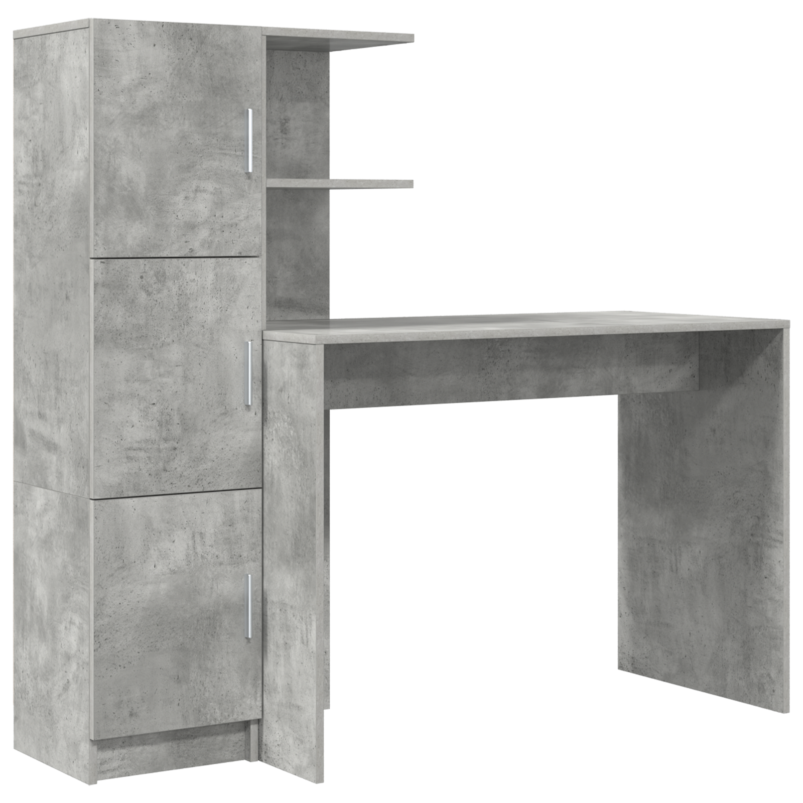 Desk with Storage Concrete Grey Engineered Wood - Image 2