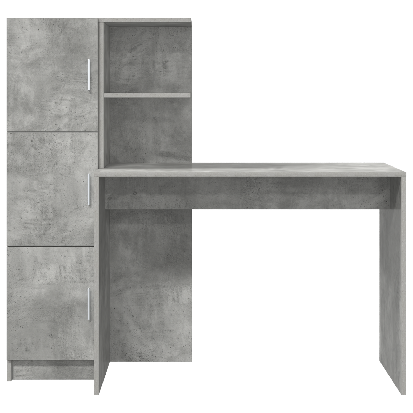 Desk with Storage Concrete Grey Engineered Wood - Image 7