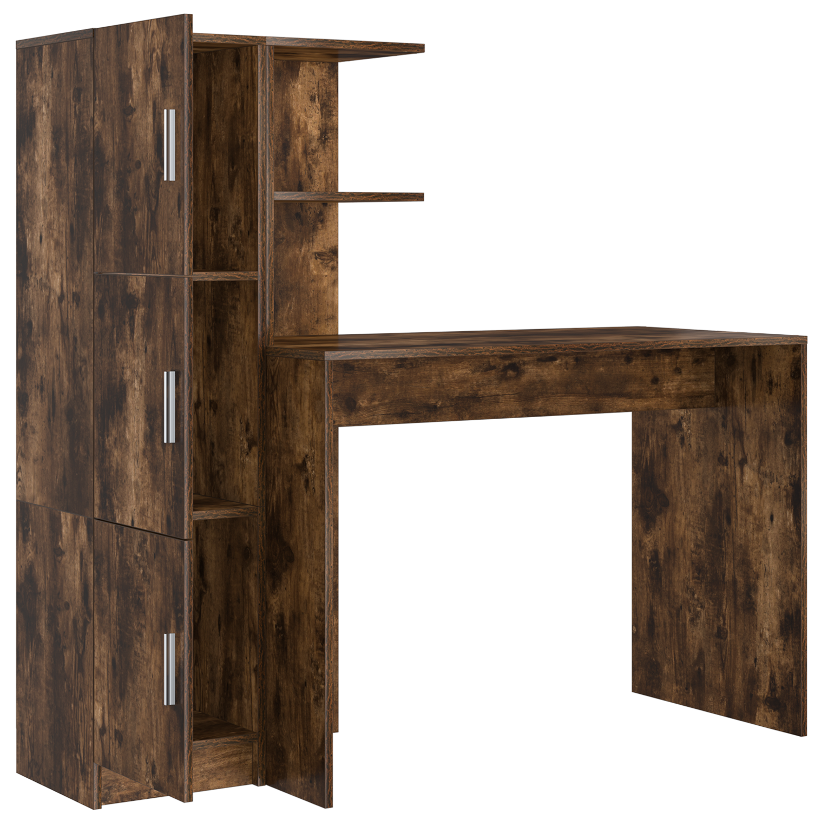 Desk with Storage Smoked Oak Engineered Wood - Image 5