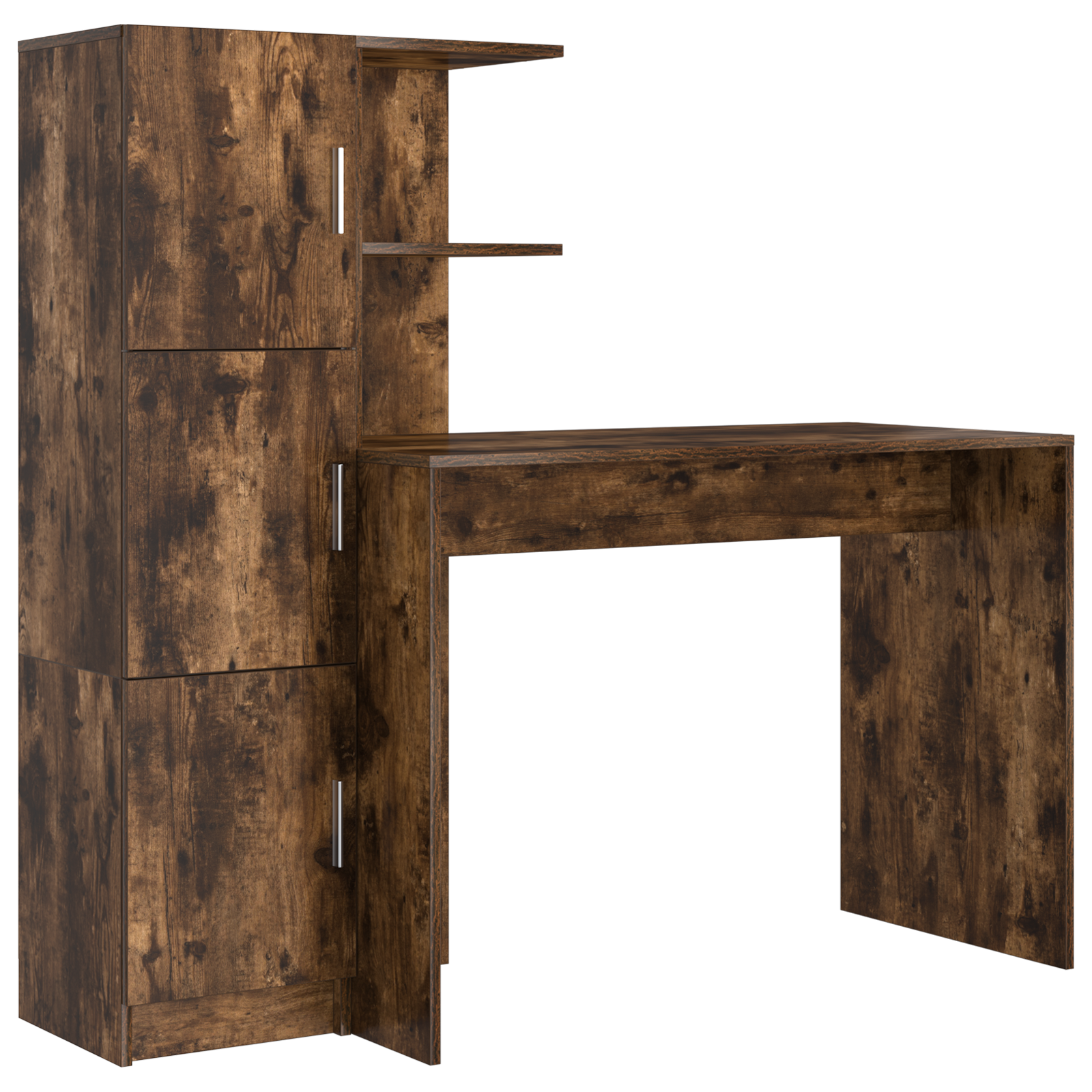 Desk with Storage Smoked Oak Engineered Wood - Image 2